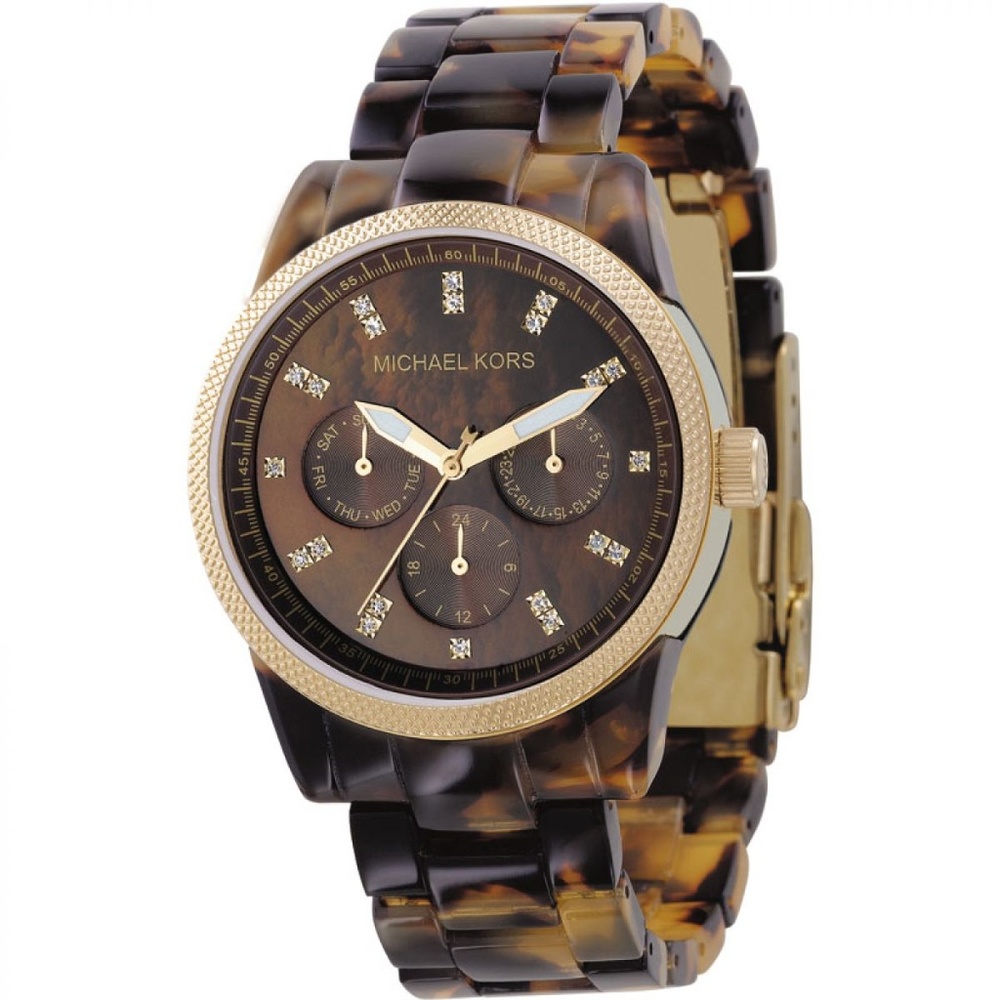 Michael Kors Tortoise Shell Gold Watch